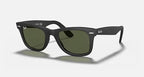 Ray-Ban RB2140F Wayfarer Sunglasses, Matte Black/G-15 Green,