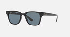 Ray-Ban RB4323 Polished black sunglasses dark blue lenses