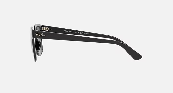 Ray-Ban RB4323 Polished black sunglasses dark blue lenses