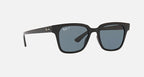 Ray-Ban RB4323 Polished black sunglasses dark blue lenses