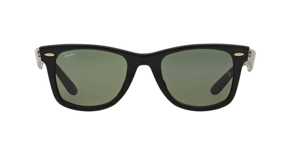 Ray-Ban RB2140F Wayfarer Sunglasses, Matte Black/G-15 Green,
