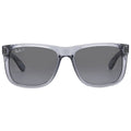 Ray-Ban RB2132 New Wayfarer Square Sunglasses, Transparent Grey/Dark Blue Polarized