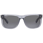 Ray-Ban RB2132 New Wayfarer Square Sunglasses, Transparent Grey/Dark Blue Polarized