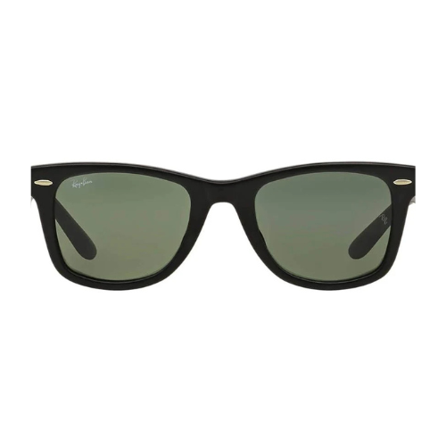Ray-Ban RB2140F Wayfarer Sunglasses, Matte Black/G-15 Green,